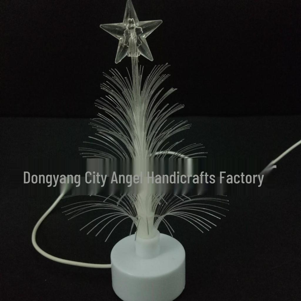 USB LED Fiber Optic Christmas Tree: Seven-Color Indoor Mini Decoration