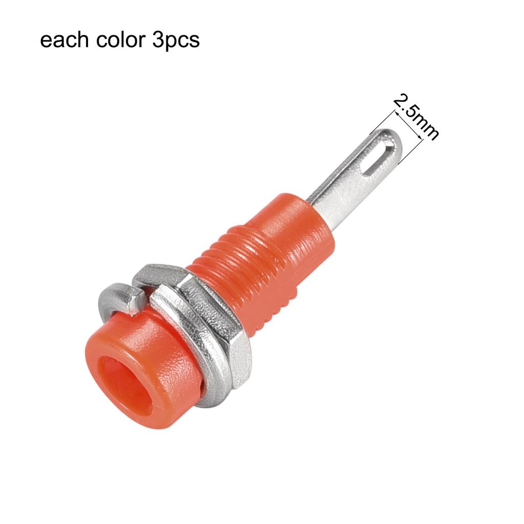 uxcell Banana Jack Binding Posts 2mm Female Socket Plug Terminal Connectors for Speaker Amplifiers, 6pcs, Red/Black