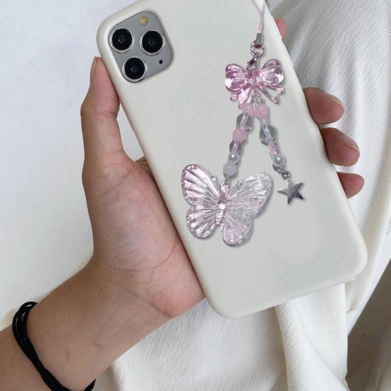 Phone Pendant Phone Chain Phone Lanyards Bag Pendant Butterfly Phone Jewelry Accessaries Perfect Gift for Women Girls
