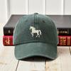 1pc Classis Vintage Washed Baseball Caps for Women,Running Horse,Lightweight Adjustable Fit Caps for All Seasons Everyday,Sports