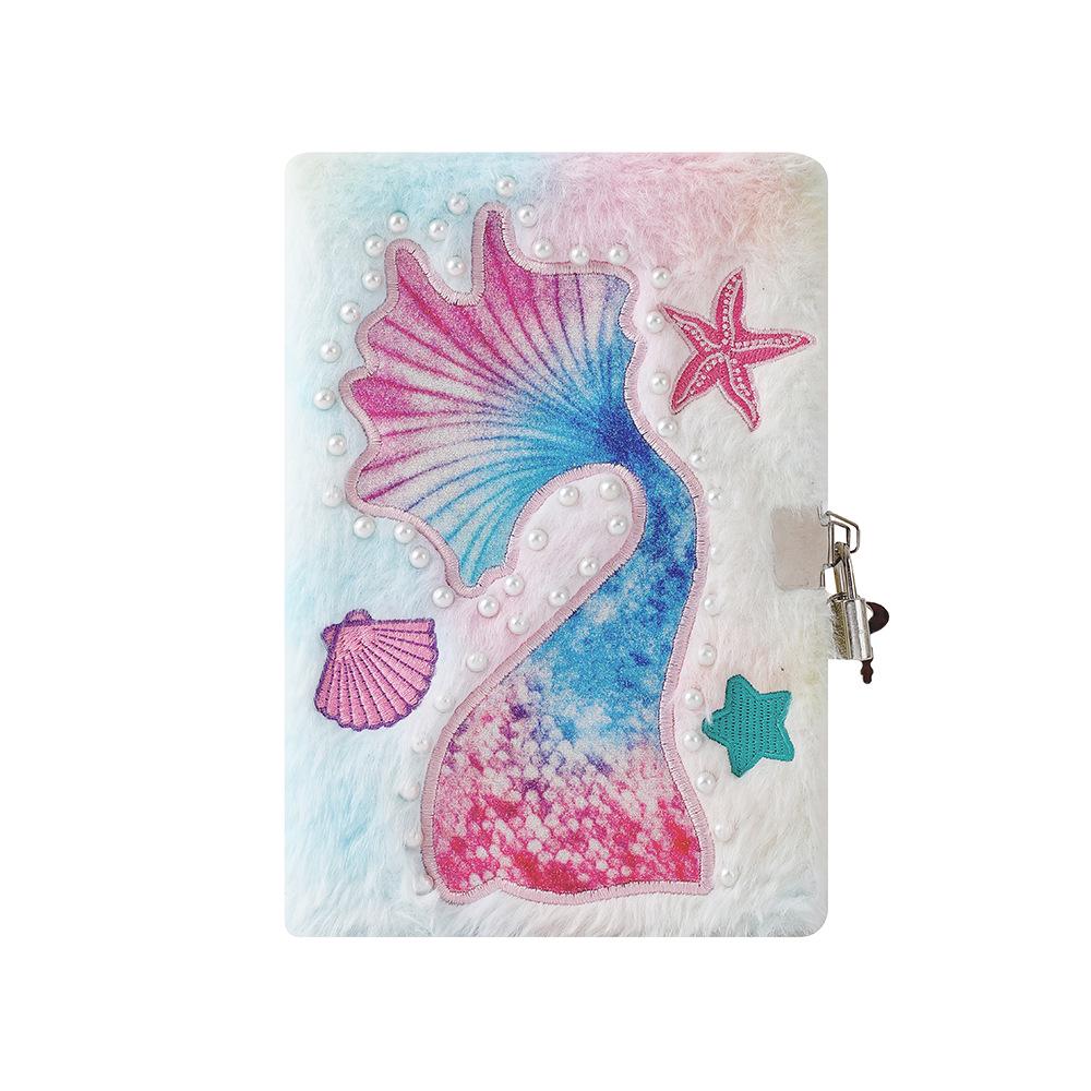 Diario con Lucchetto Peluche Sirena - Quaderno Serie Oceano per Bambini