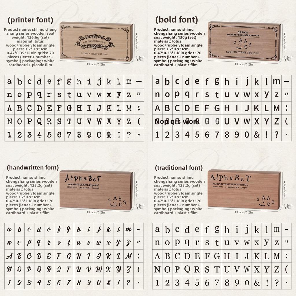 Retro Typewriter Style Number And Letter Seal Set For Diy Paper Art