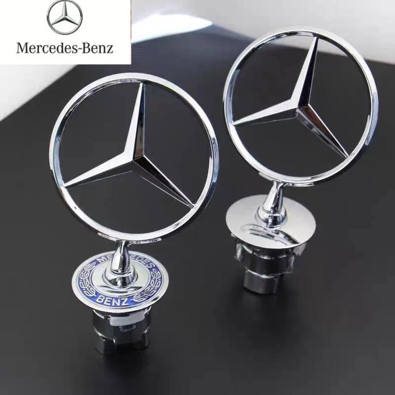 C200 E200 For Mercedes Benz Star Bonnet - Badge for Car Hood Front Chrome Logo Hood Marking for Benz C E S Class W204 W205 W212
