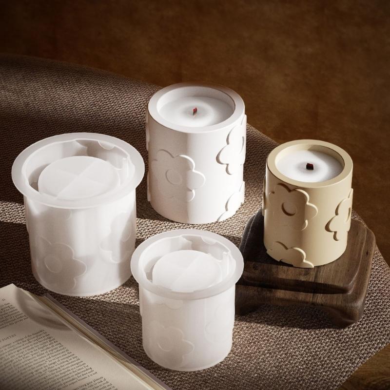 Multifuntional Craft Mold Storage Bowl Moulds Flower Pattern Vase Molds for Making Resin or Plaster Candle Holders