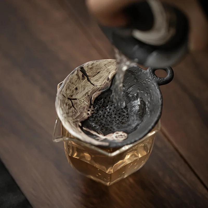 Vintage Ceramic Filter Set All-Ceramic Integrated Tea Strainer Tea Seperator Strainer Tea Kung Fu Tea Ceremony Tea Filter