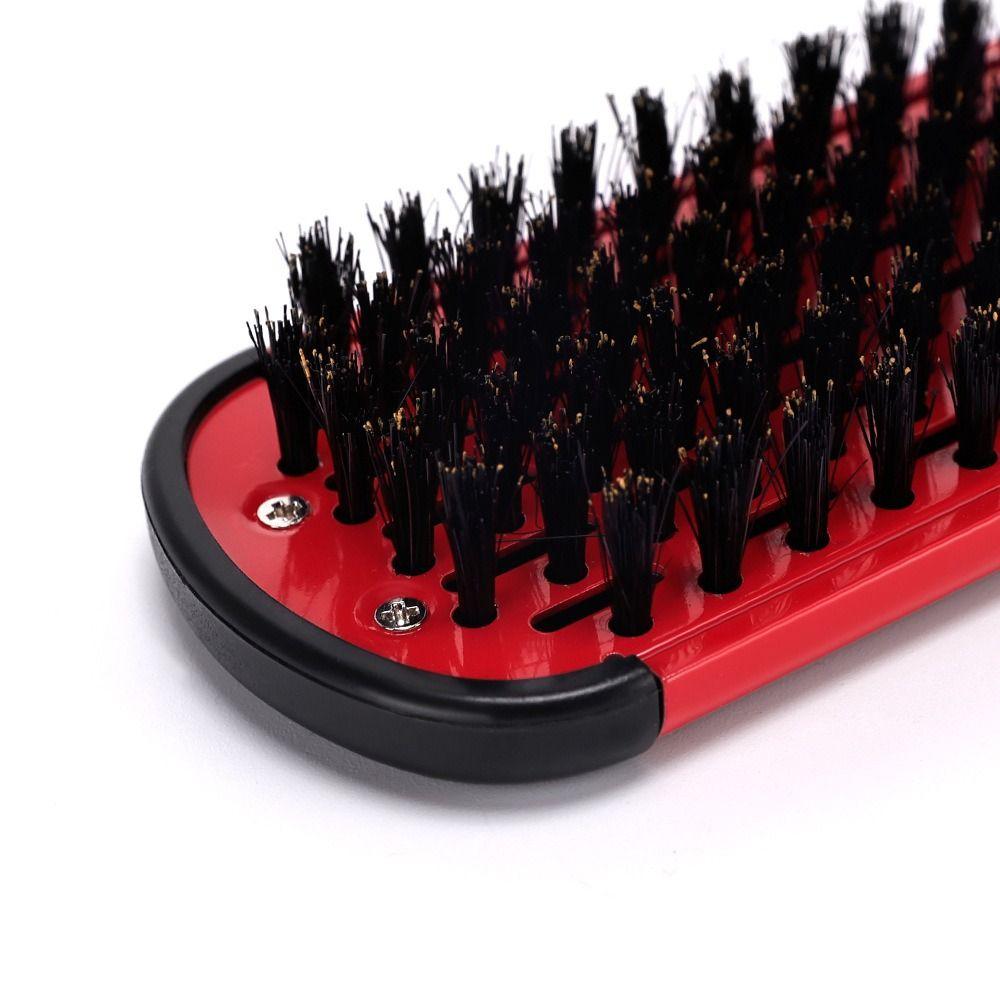 Portable Double Sided Hair Straightener Anti-Static Wear-resistant Straight Hair Comb V Shape Durable Hairdressing Straightener