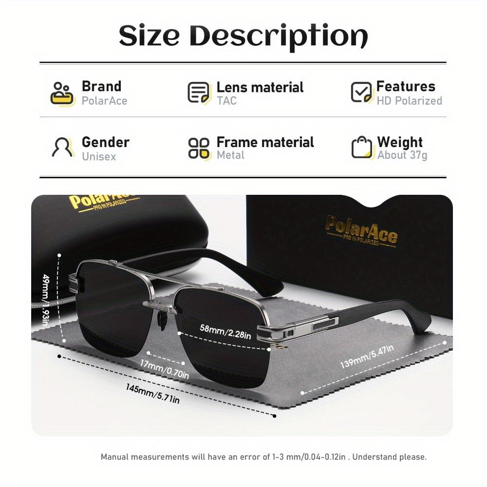 PolarAce Unisex Polarized Classic Metal Oval Frame Driving Sunglasses, UV400