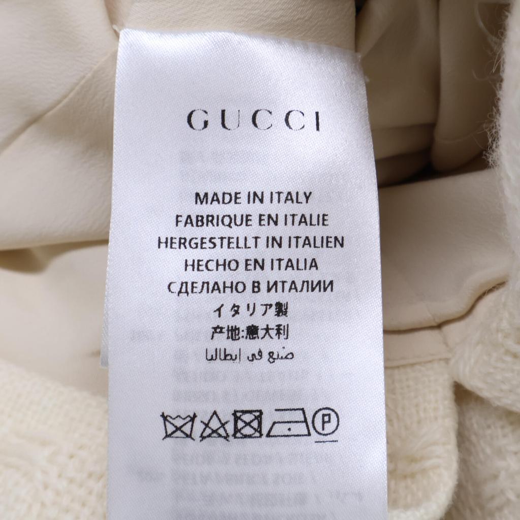 Gucci [/Domestic Regular] 595331 ZACKV Bi-color Ruffled Cuff Knit Dress 36 Ivoryx blackUsed