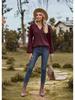 2023 European & American Solid Color V-Neck Splicing Long-Sleeve Loose T-Shirt for Women
