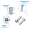PATIKIL 60pcs M2.5-0.45 x 8mm Round Head Phillips Head Machine Screws, 304 Stainless Steel, 18-8 Full Thread, Pan Head Cross Recessed Drive Screws