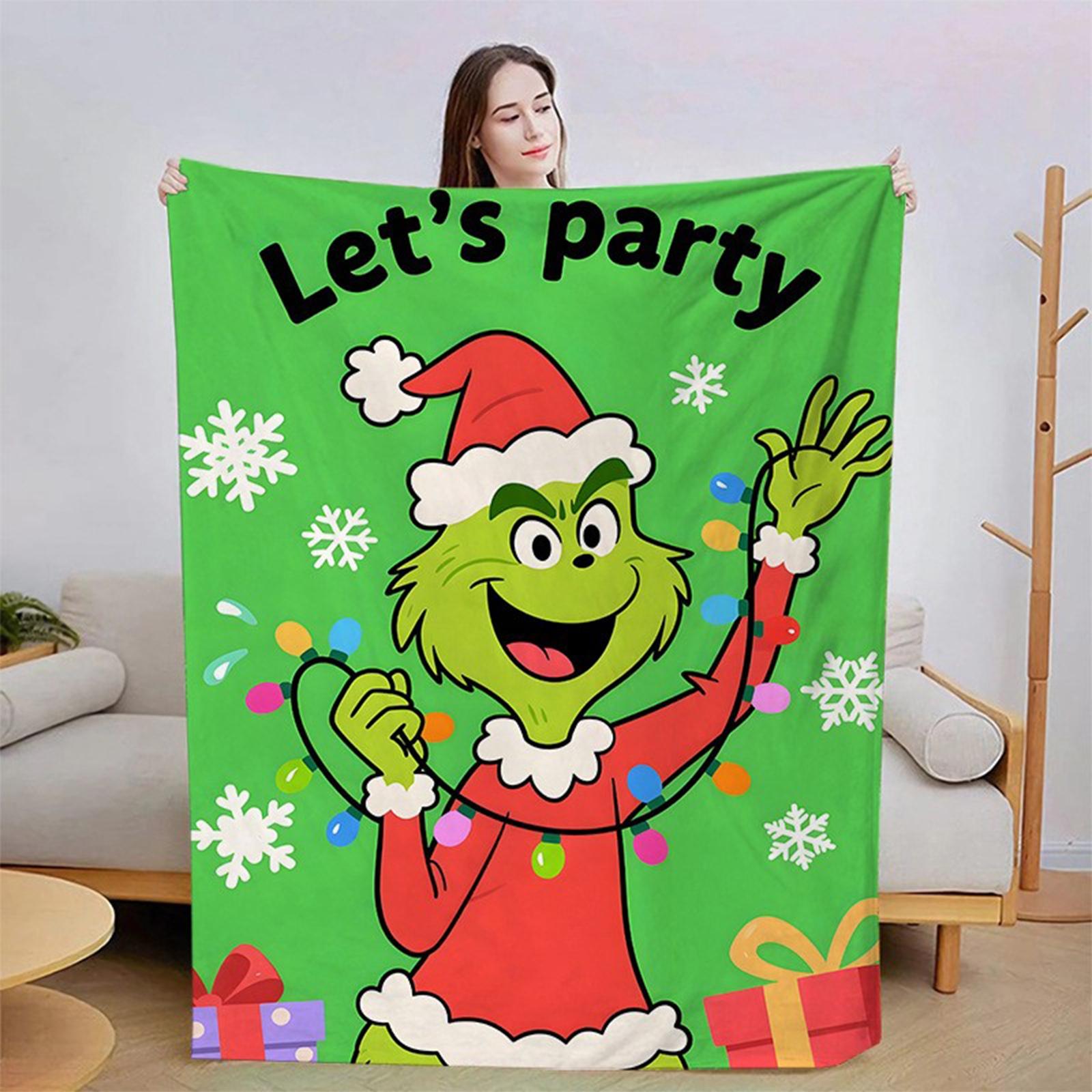 

Flannel Blanket Digital Print For Midday Rest Blanket, Christmas Cartoon Air-conditioned Blanket. One Size