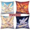Copricuscini Decorativi Stampa Tramonto Arcobaleno Nuvola Pegasus Copricuscino Modello Adatto per Divano Camera da Letto Copricuscino per Auto