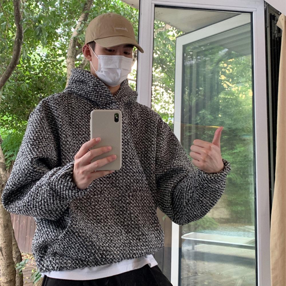 Винтажная текстура с капюшоном толстовка женская 2024 осень Y2k свободные длинные рукава — фото 21