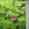 Hanging Hummingbird Feeder for Outdoors Circular Love Heart Bird Feeder with 3 Feeding