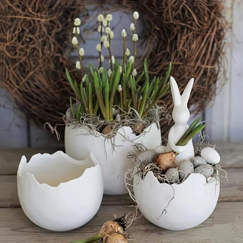 A Top-quality Egg Silicone Mold, Handmade Diy Resin Egg-shaped Candle Holder Storage Box Desktop Candle Holder Silicone Mold