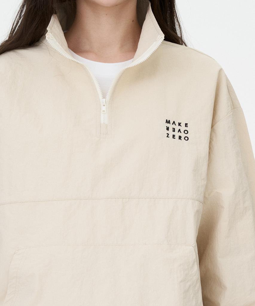 Mozmoz Easy Nylon Half Zip Light Beige