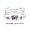 Adjustable Black White String Rope Braided Bracelet for Women Pink Butterfly Pendant Charm Bracelets Handmade Jewelry Girl Gifts