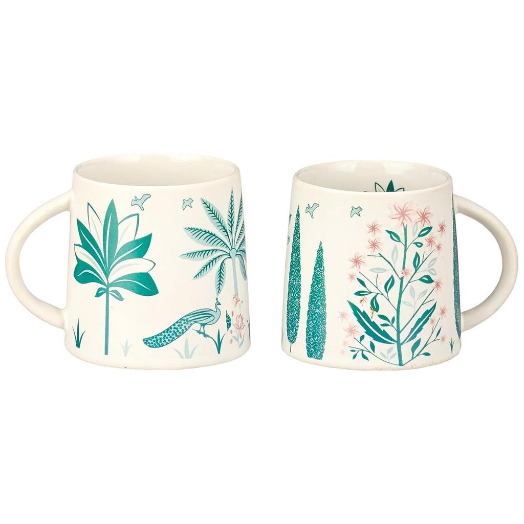Ceramic Coffee Mug Set | Set of 2 | 350 Ml | Green