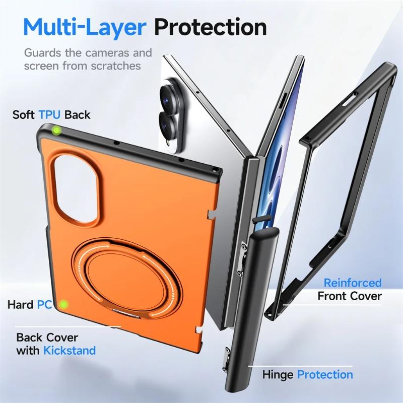 For Samsung Z Fold 8 7 Rotating Ring Holder For Magsafe Magnetic Case For Galaxy Z Fold8 Ultra Hinge Protective Shockproof Cover