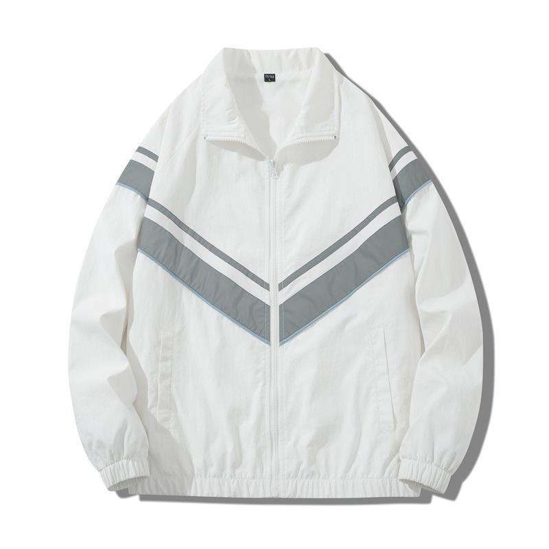 Lapel jacket men s loose couple trend print casual coat men M белый