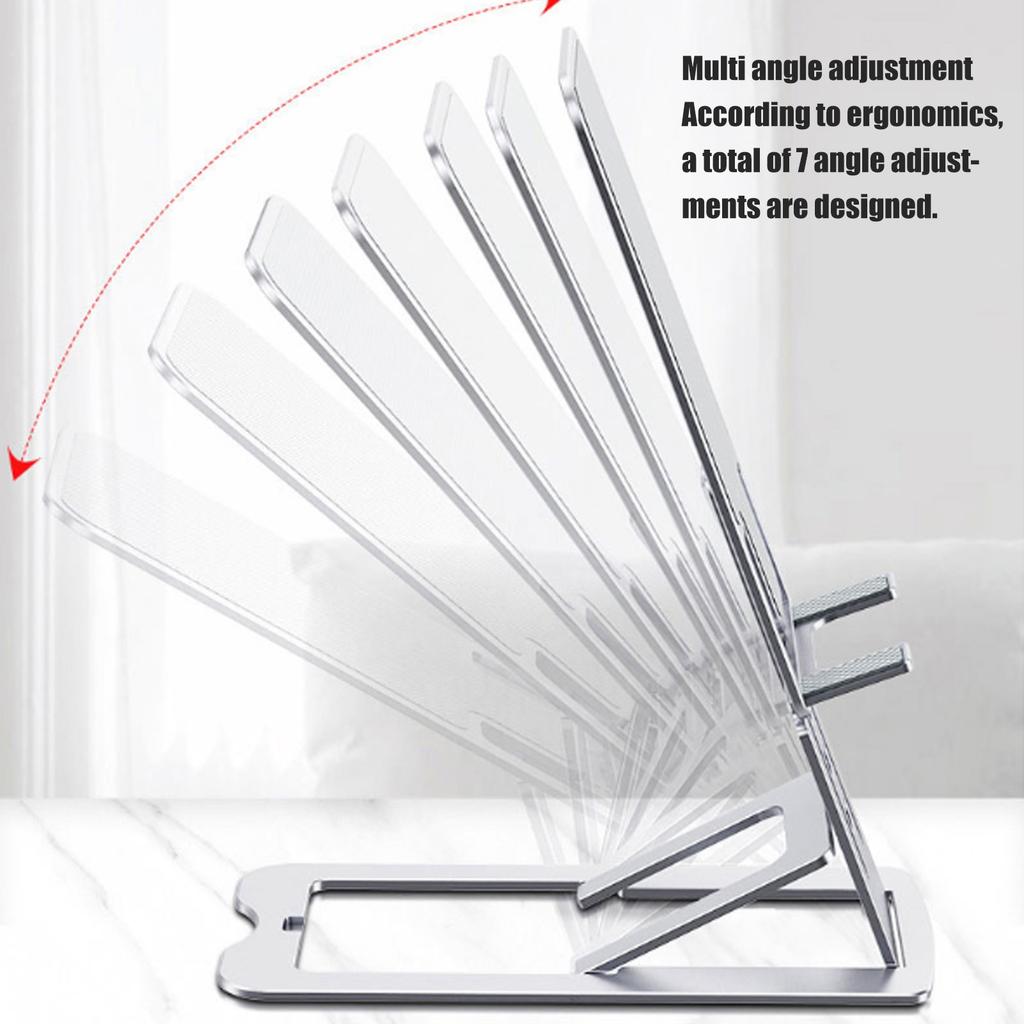 Phone Stand Foldable Portable Ergonomic 7 Angle Adjustments Bottom Silicone Aluminum Alloy Tablet Holder