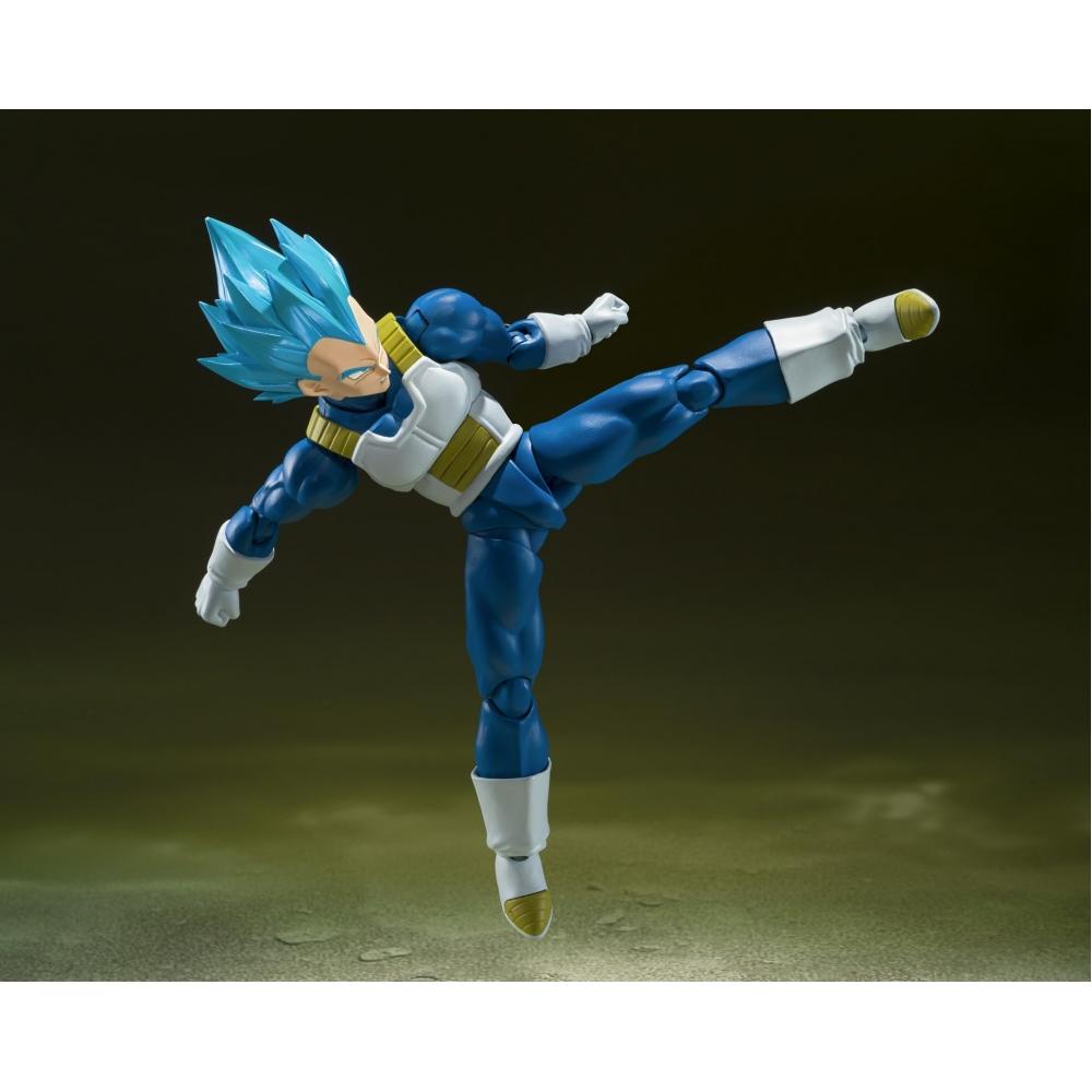 SHFiguarts Dragon Ball Super Super Saiyan God Super Saiyan Vegeta - Mândria Saiyanilor - Aprox.. Figurină mobilă vopsită PVC și ABS de 135 mm