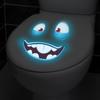 Funny Quirky Expressions Toilet Sticker Glow in The Dark Self-Adhesive Wall Decals for Bathroom Blue Light Luminous Home Decor