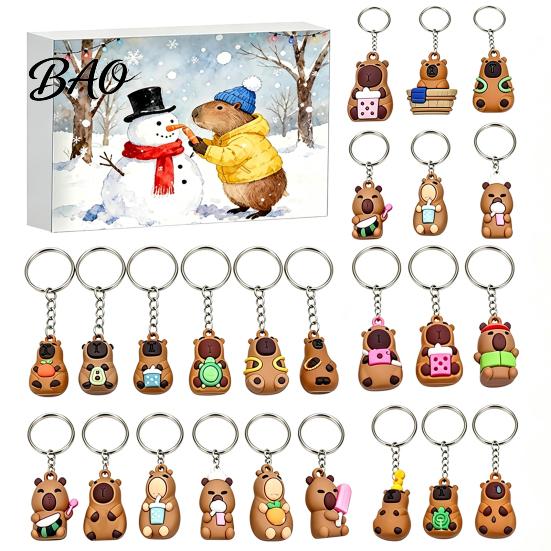 Party Favors 2026 Advent Calendar, 24 Days Cute Animal Keychains Christmas Countdown Tree Hanging Ornaments Mini 3D Collectible Figures, Holiday Gift
