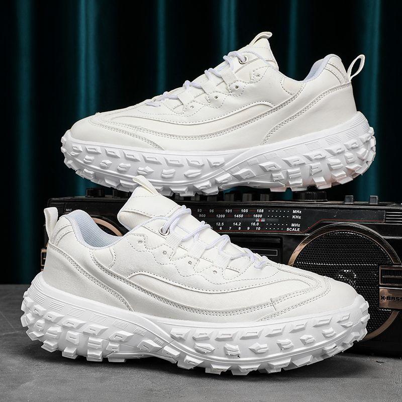 Green Breathable Thick Platform Male Sports Shoes Stylish Trend 2025 Jogging Simple Original Fashion Deals Men's Casual Sneakers