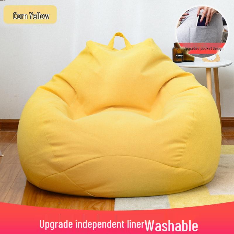 Baumwoll-Leinen abnehmbarer waschbarer Sofasitzsackbezug