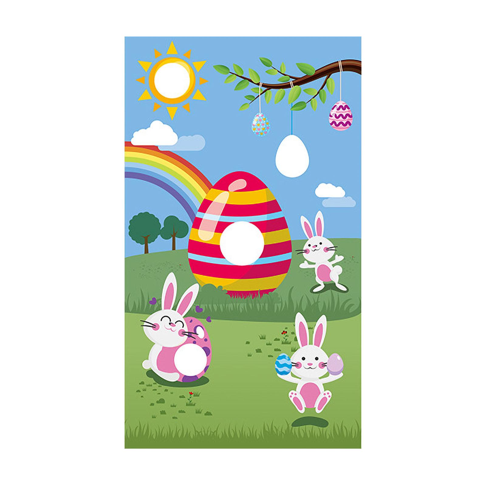 

Easter Bunny Game Hanging Flag Parent-Child Party Activities Sandbag Flag