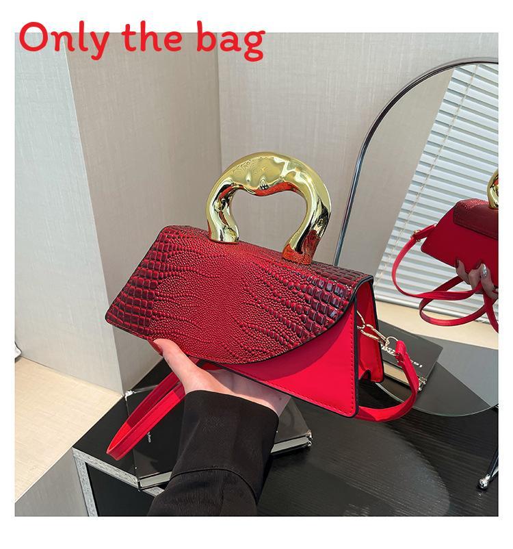 Crocodile Skin Style Girls Handbag Summer Pu Square Shoulder Bag With Phone Pocket For Casual Use
