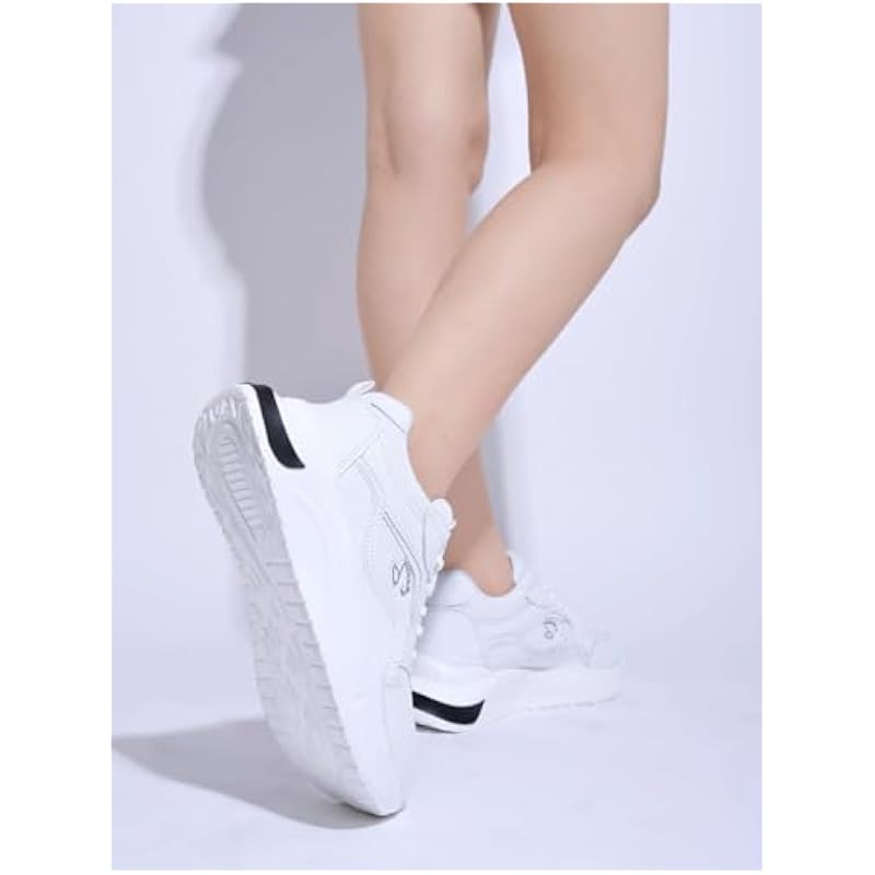 Shoetopia Lace-Up Comfortable White Sports Shoes For Women & Girls /Uk3-Eu36