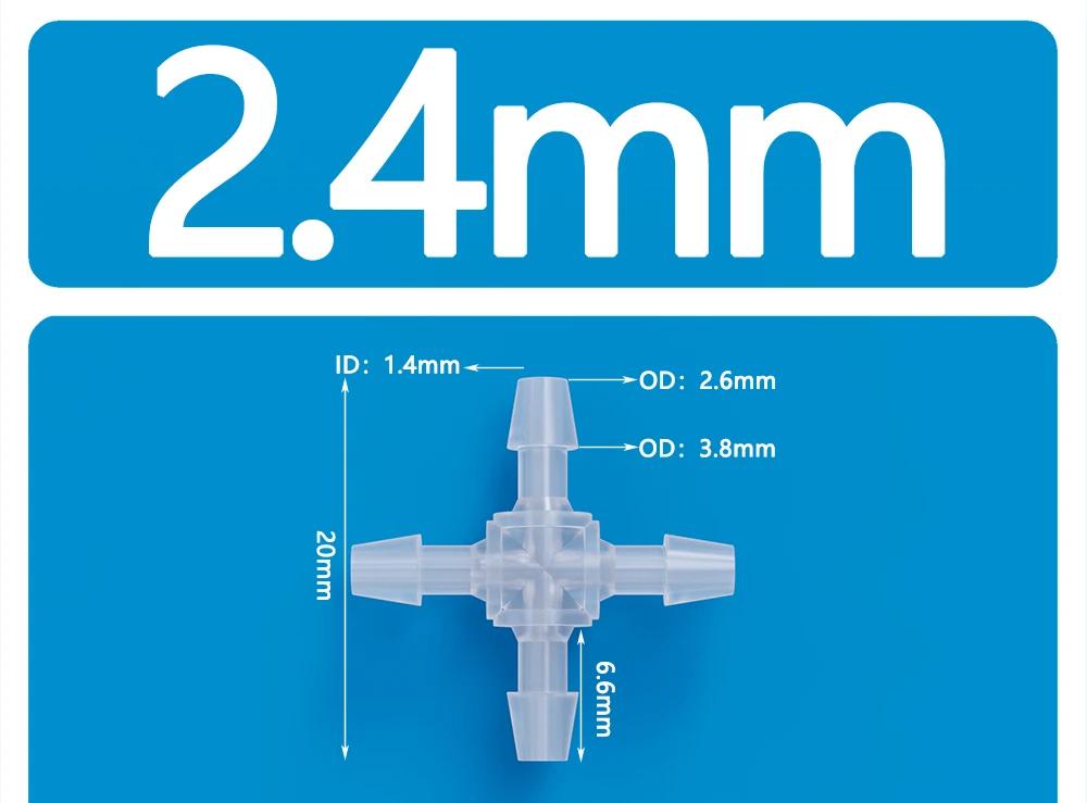 

Plastic Hose Barb Pagoda Joint Equal Diameter 4 way / 6 Way Water Distributor Four-way/six Way/eight Way Splitter 2.4mm&5 pcs