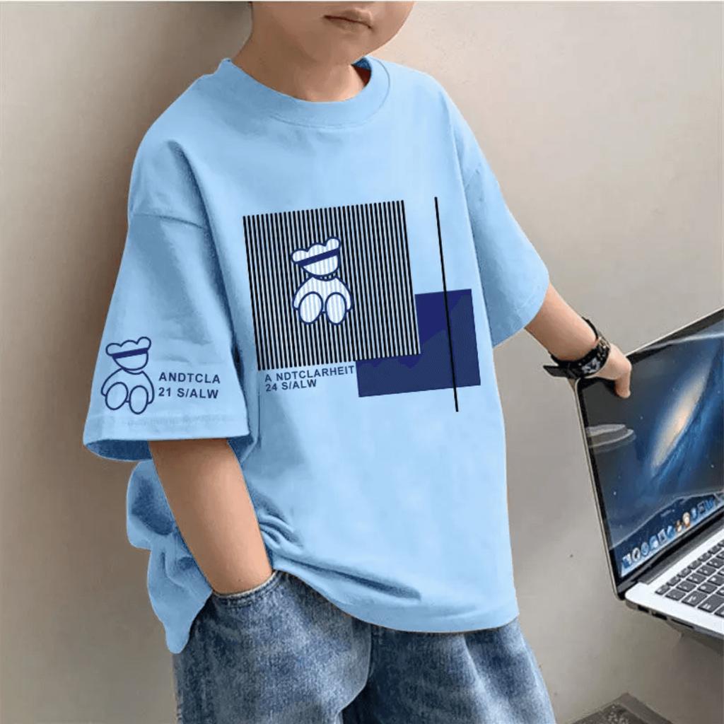 Boys Cotton Short-sleeved T-shirt Fashion Children's Versatile Summer Half-sleeved Loose Trend