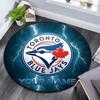 Custom Name Toronto Blue Jays Round Area Rug,Carpet Rug for Living Room Bedroom Sofa Playroom Decor,Non-slip Floor Mat