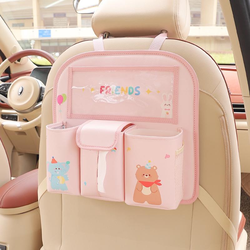 Car Seat Back Pocket Multi-functional Storage Bag Car Seat Back Hanging Garbage Bin Storage Car Interior Travel Accessories