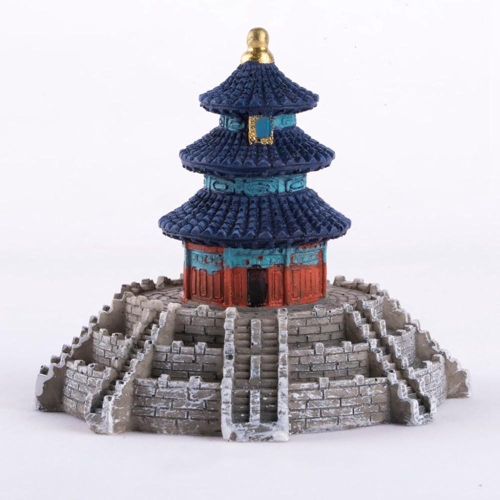 Realstic 1 pcs DIY Crafts Tradiational House Model Scene Statue Bonsai Decor Figurines