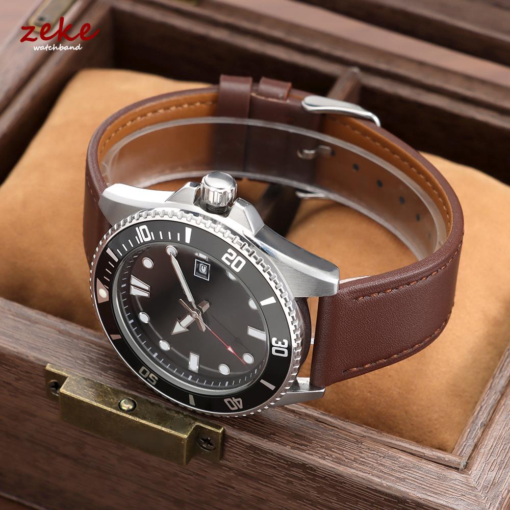 20mm 22mm Genuine Cow Leather Watch Band Black Brown Blue Watch Strap Men's Women's Soft Business Replacement Bracelets Belt