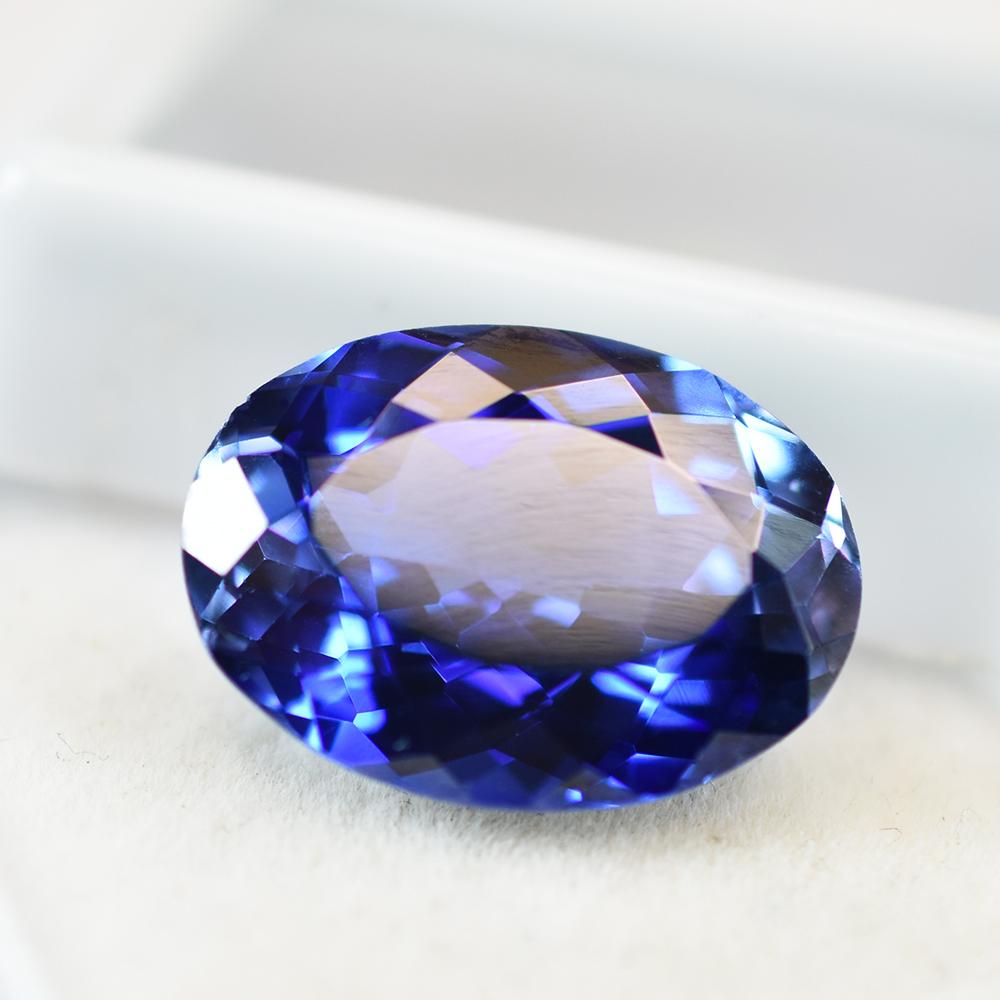 Natural 11.85 Ct BLUE Tanzanite OVAL cut Certified Loose Gemstone For Him/ Her