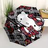 Hello Kitty,Plaid Automatic Folding Umbrella-Simple 8-Rib Design, Bright Cartoon Pattern, Durable Iron Frame, Suitable For Travel, Outdoor,