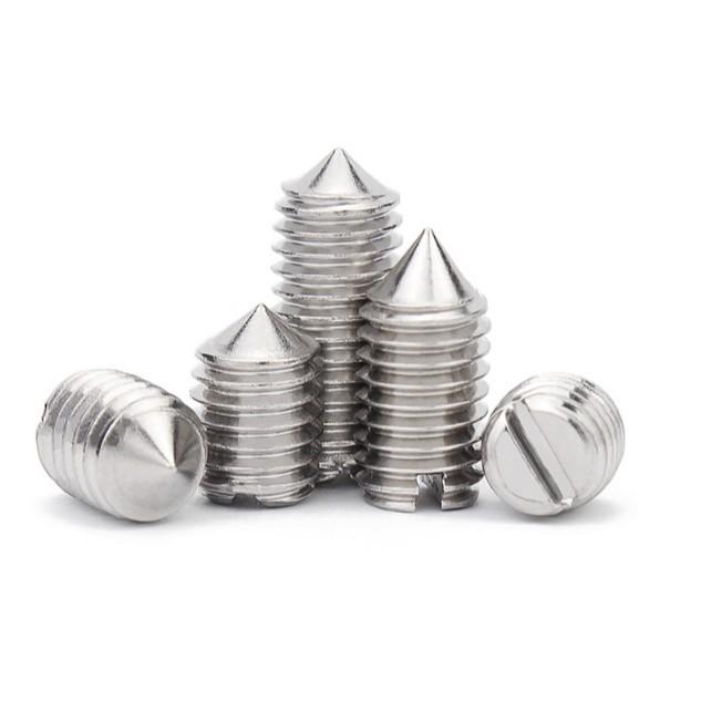 Pointed Tip Slotted Set Screws - 304 Stainless Steel (M2.5 To M10)