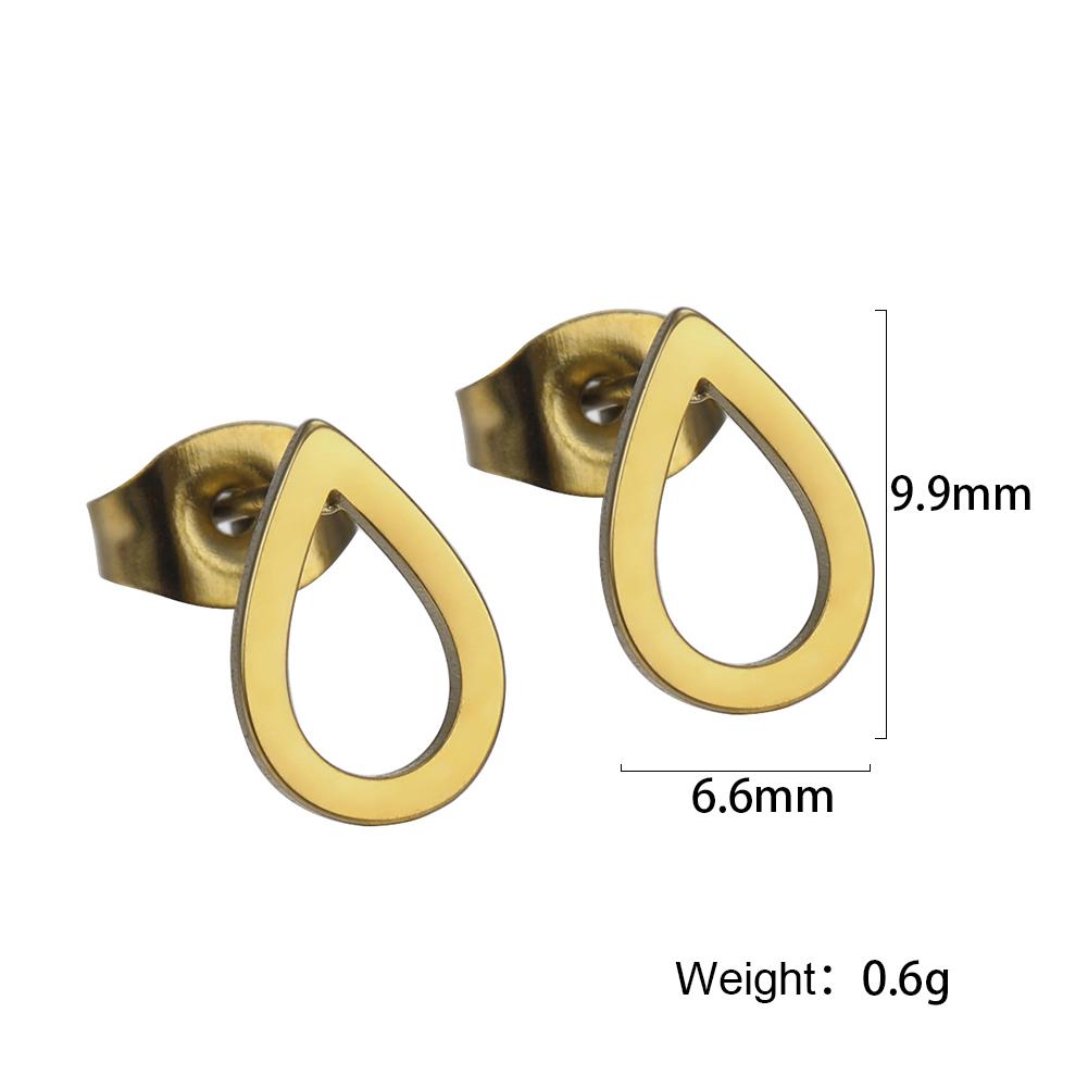 Geometric Stud Earrings Women Stainless Steel Round Square Oval Hexagon Star Triangle Rectangle Trend Jewelry Gifts