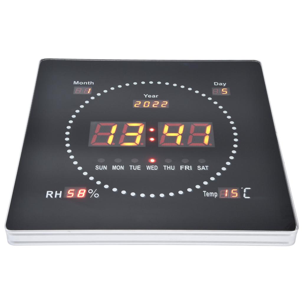 100?Ceas de Perete/Birou LED Mare 240V cu Alarma, Calendar și Găuri de Agățare, Ceas de Perete Digital pentru