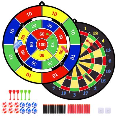 Yangtomo Dartboard Toy Set: Large 73cm Darts Target Game Set, 3-in-1 Play Options, Throwing Game, Sports Game, Darts Game, Adhesive Balls, Double-Side