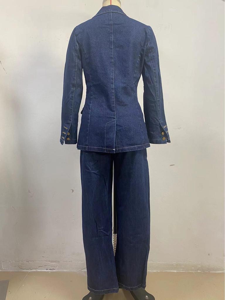 Autumn 2025 Versatile Relaxed Fit Wide-Leg Denim Pants
