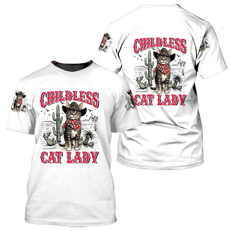 Roztomilé zvířátko kočka 3D celoplošný potisk tričko unisex denní vtipné ležérní trička s krátkým rukávem barevný retro vzor módní tričko top