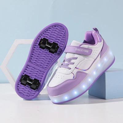 Rollschuhe Kinder Jungen Mädchen Blinklicht 4 Rad Rollschuhe LED Licht Leuchtende Sneaker Outdoor Freizeitschuhe Kinder