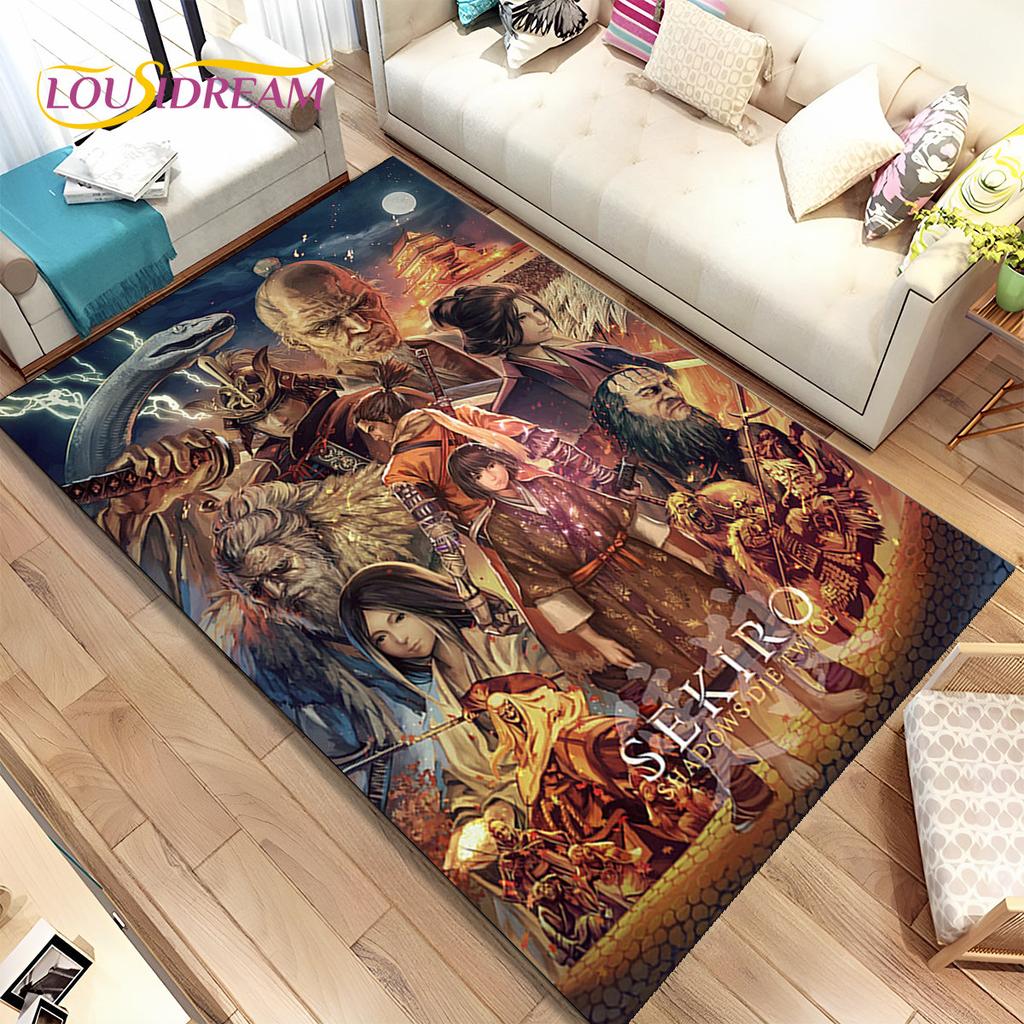 3D HD Sekiro Series Game Gamer Area Rug,Carpet Rug for Home Living Room Bedroom Sofa Doormat Decor,kids Play Non-slip Floor Mat