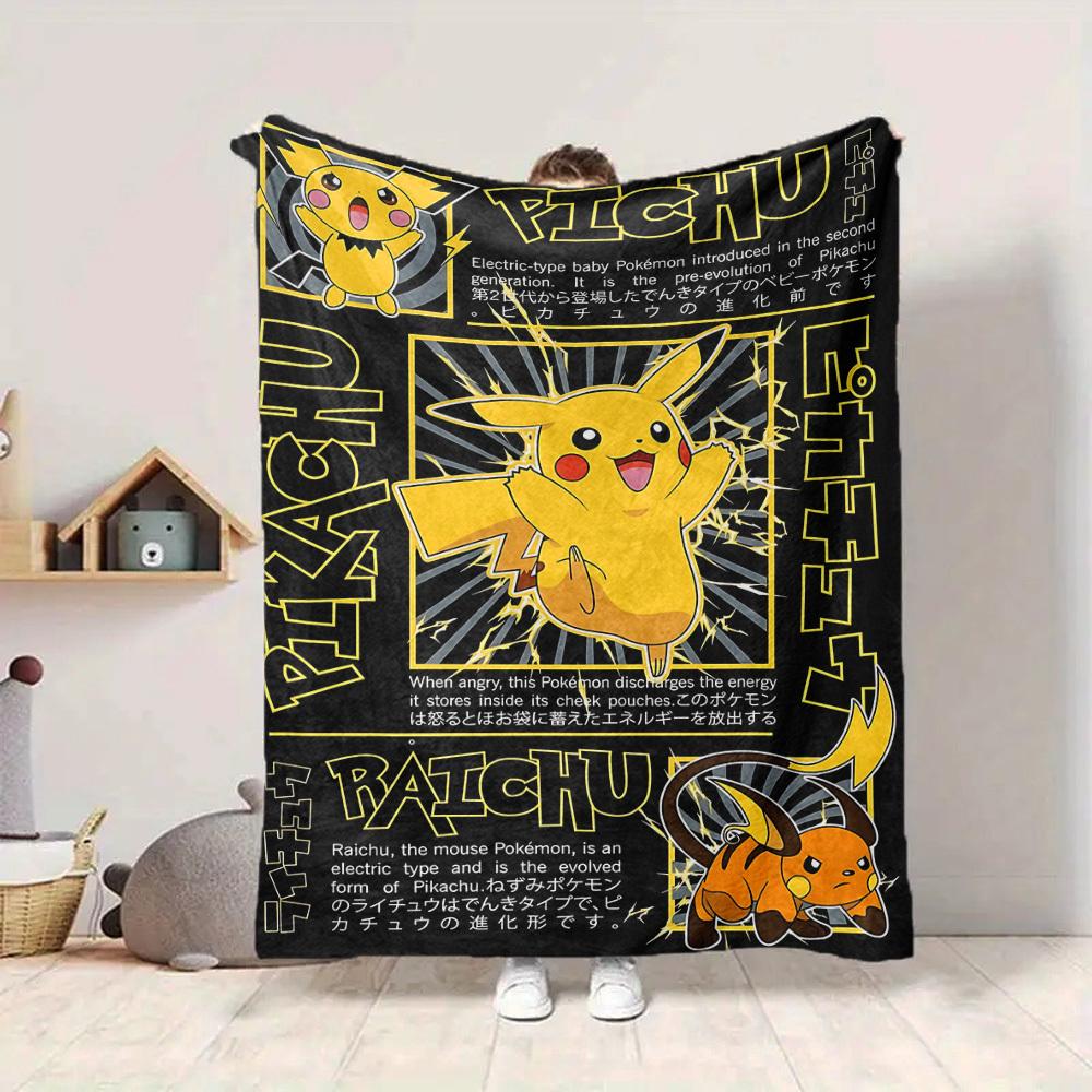 1pz Pikachu, Coperta Pokémon Morbida Calda per Tutte le Stagioni per Divano, Letto, Auto, Ufficio Design Vivace Colorato, Regalo Durevole & Accogliente